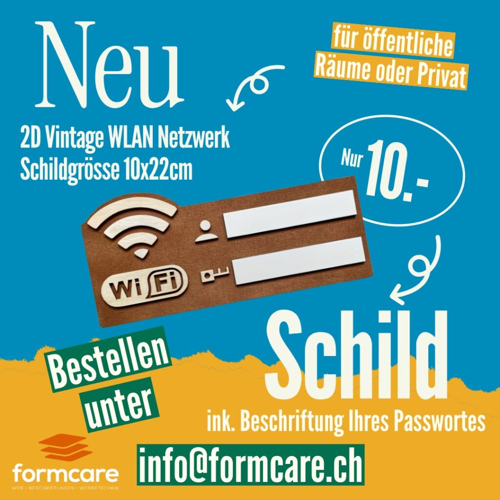 2D Vintage WLAN Netzwerk Schild
